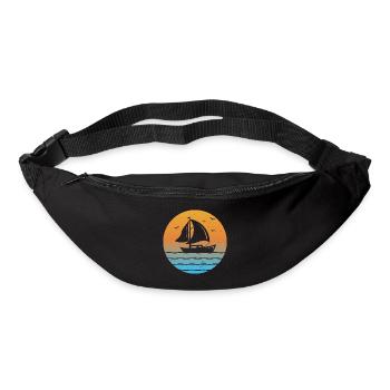 Sunset Sailor Sailboat Sailing Ship Captain - Bum bag - black - Front