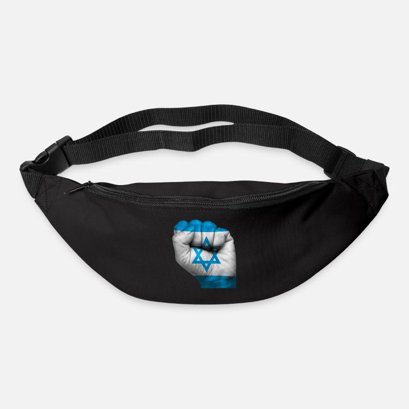 Flagge Israels auf geschlossener Faust gemalt - Gürteltasche - Schwarz