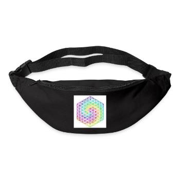 Fleur de Vie - 5ème Dimension - Mandala - amour - Sac banane - noir - Devant