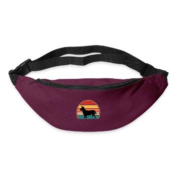 Lancashire Heeler Dog Love Silhouette Retro Sunset - Bum bag - burgundy - Front