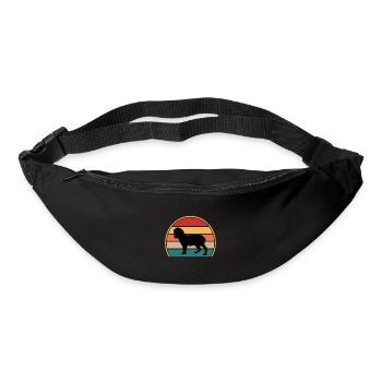 Norfolk Spaniel Dog Love Silhouette Vintage Sunset - Bum bag - black - Front