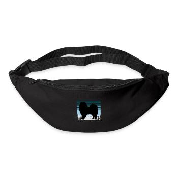 American Eskimo Dog Love Silhouette Vintage Sunset - Sac banane - noir - Devant