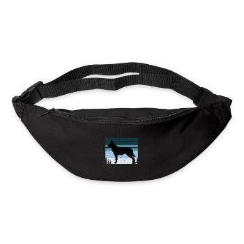 Berger Picard Hundeliebhaber Silhouette Vintage Sonnenuntergang - Gürteltasche - Schwarz - Vorne