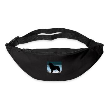 Bohème Berger Chien Amour Silhouette Rétro Coucher de Soleil - Sac banane - noir - Devant