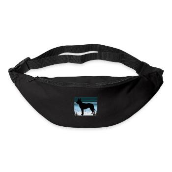Holländischer Schäferhund Liebhaber Silhouette Vintage Sonnenuntergang - Gürteltasche - Schwarz - Vorne