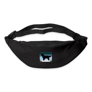 Field Spaniel Hundeliebhaber Silhouette Vintage Sonnenuntergang - Gürteltasche - Schwarz - Vorne