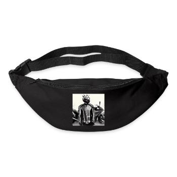 Motorcycle Pencil Drawing - Bum bag - black - Front