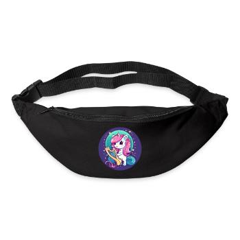 Unicorn playing harp at sunset - Bum bag - black - Front