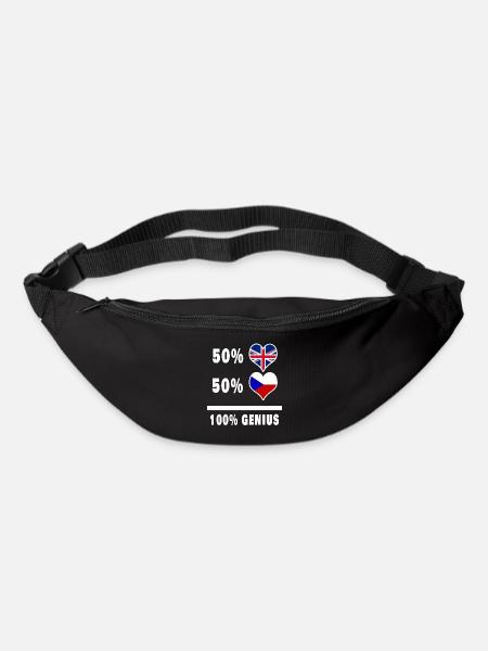 Tschechische Republik und Großbritannien 100% Genius Flagge - Gürteltasche - Schwarz