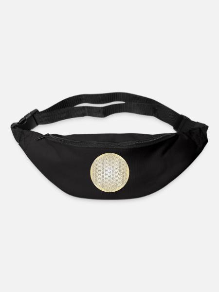 Flower of Life Silver - 5th Dimension - Mandala - Bum bag - black