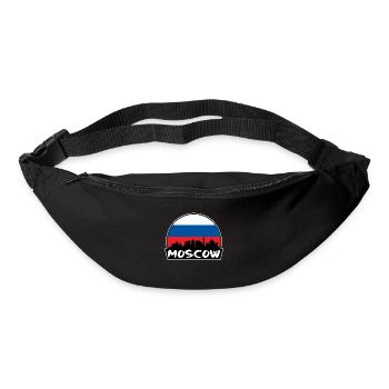 Moscou Russie Flag Skyline Silhouette Voyage - Sac banane - noir - Devant