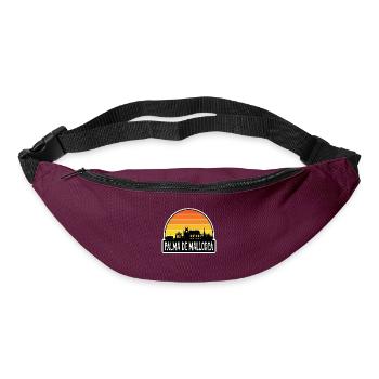 Palma De Mallorca Spain Flag Skyline Travel Souven - Bum bag - burgundy - Front