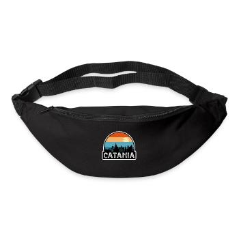 Catane Italie Flag Skyline Souvenir de voyage - Sac banane - noir - Devant