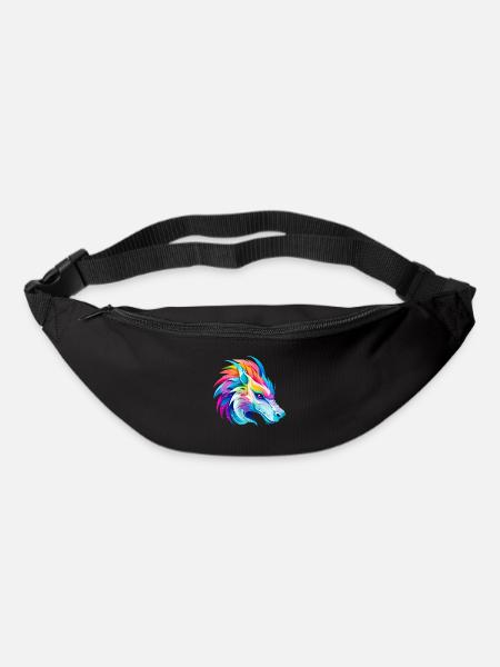 Regenbogen Drache Kopf - Gürteltasche - Schwarz