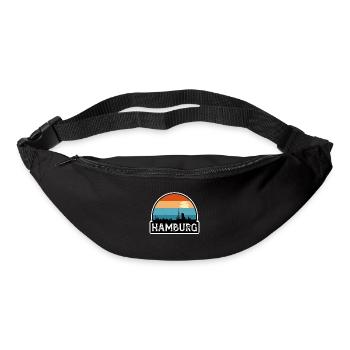 Hamburg Deutschland Flagge Skyline Reisesouvenir - Gürteltasche - Schwarz - Vorne