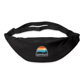 Groningen Niederlande Flagge Skyline Reisesouvenir - Gürteltasche - Schwarz - Vorne