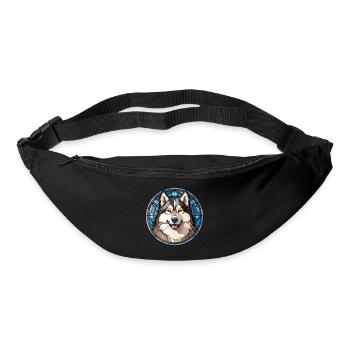 Alaskan Malamute Hunderasse Aquarellglas - Gürteltasche - Schwarz - Vorne