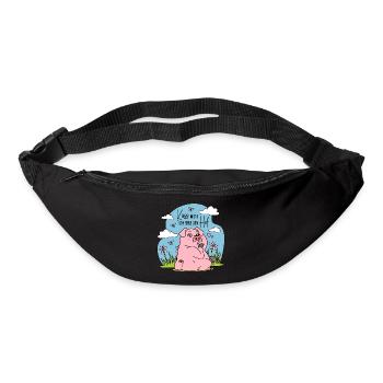 Bauernhof Bauer Schwein Küss mich Ich erbe den Hof - Gürteltasche - Schwarz - Vorne