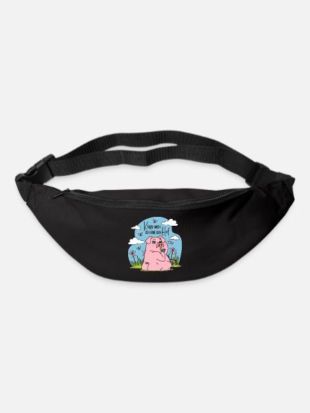 Bauernhof Bauer Schwein Küss mich Ich erbe den Hof - Gürteltasche - Schwarz