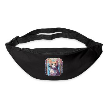 Coloré égyptien Mau Race Peinture Aquarelle - Sac banane - noir - Devant