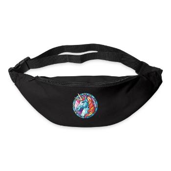 Einhorn-Bunte Aquarell-Tierillustration - Gürteltasche - Schwarz - Vorne