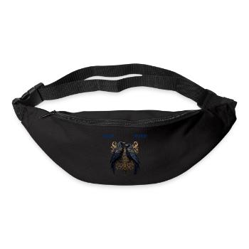 Hugin et Munin, les corbeaux d’Odin (avec inscription) - Sac banane - noir - Devant