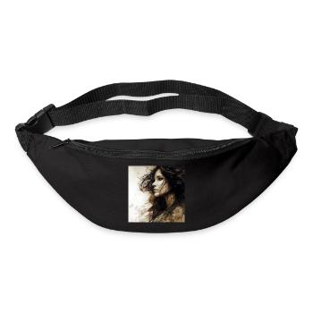 Portrait femme 01 - Sac banane - noir - Devant