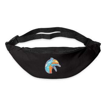 Dolphin Colorful Watercolor Animal Illustration - Bum bag - black - Front