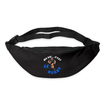 Ma vie c'est le rugby - rugby direct cadeau - Sac banane - noir - Devant