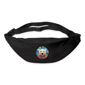 Bear Colorful Watercolor Animal Pet Illustration - Bum bag - black - Front