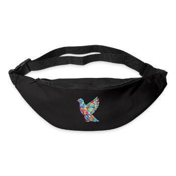 Dove Aquarelle colorée Animal Animal Illustration - Sac banane - noir - Devant