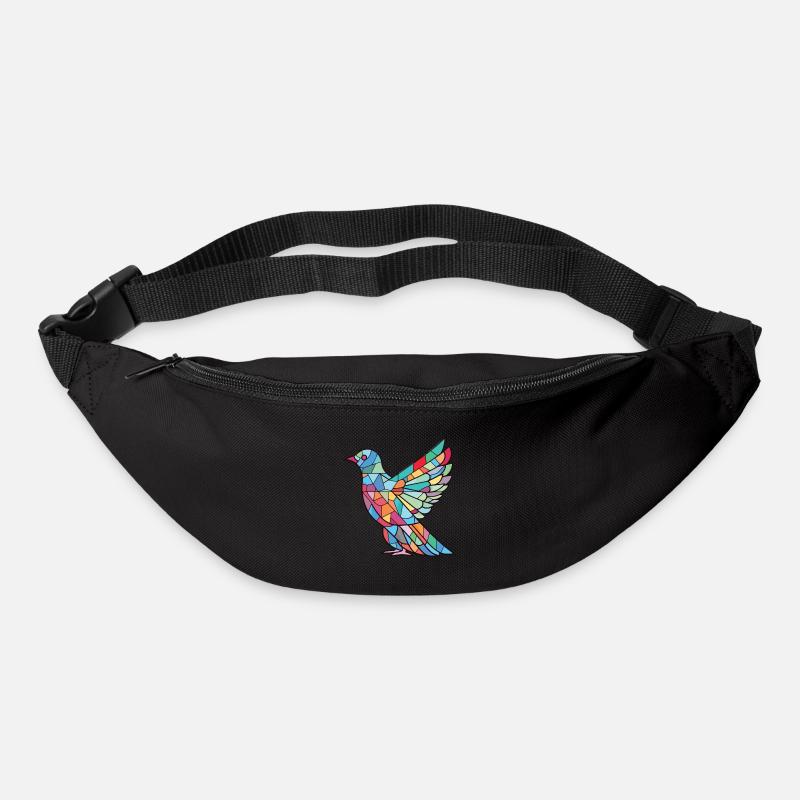 Taube Buntes Aquarell Tier Haustier Illustration - Gürteltasche - Schwarz