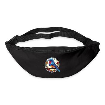 Blue Bird Colorful Watercolor Animal Illustration - Bum bag - black - Front
