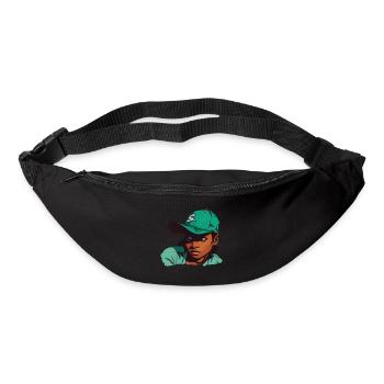 Fille à la peau claire en chapeau de baseball - Sac banane - noir - Devant