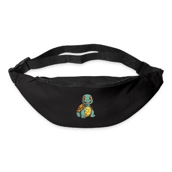 Turtle Cartoon Kawaii Watercolor Illustration - Bum bag - black - Front