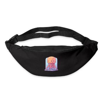 Box Jellyfish Cartoon Kawaii Colorful Illustration - Bum bag - black - Front