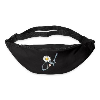 Buchstabe A Gänseblümchen Herz - Gürteltasche - Schwarz - Vorne