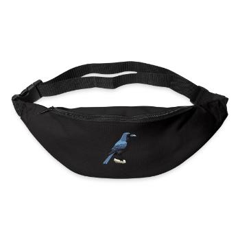 Crow Cartoon Kawaii Aquarelle Illustration - Sac banane - noir - Devant