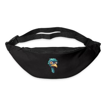 Emu Cartoon Kawaii Aquarelle Illustration - Sac banane - noir - Devant