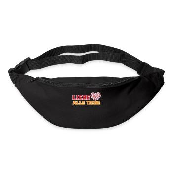 Heimtier Ich Liebe Tiere Statement Herz Haustiere - Gürteltasche - Schwarz - Vorne