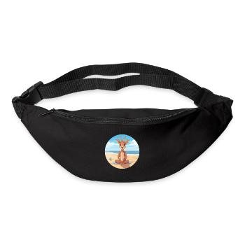Antilopenkarikatur Yoga Strand Sommer Illustration - Gürteltasche - Schwarz - Vorne