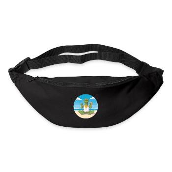 Crocodile Cartoon Yoga Beach Summer Illustration - Bum bag - black - Front