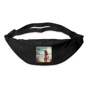 Femme sur la plage Vintage - Sac banane - noir - Devant