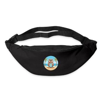 Owl Cartoon Yoga Beach Summer Illustration - Bum bag - black - Front