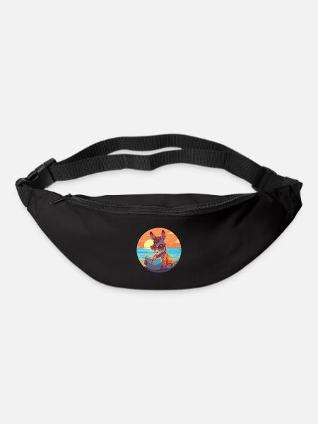 Esel Niedliche Lustige Karikatur Kawaii Buch Strand - Gürteltasche - Schwarz