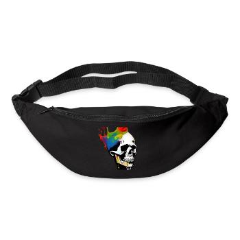 Totenkopf Kunst - Bunt - Gürteltasche - Schwarz - Vorne