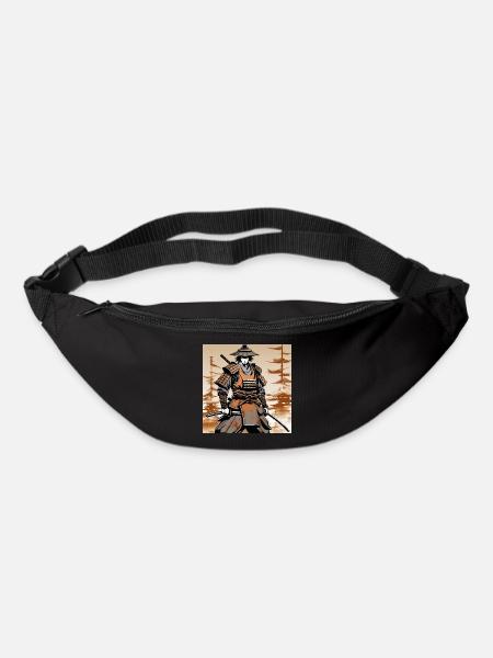 Samurai im Ocker-Rüstungsstil - Gürteltasche - Schwarz