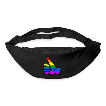 Regenbogenfarbe Flagge Hand alles klar Symbol - Gürteltasche - Schwarz - Vorne