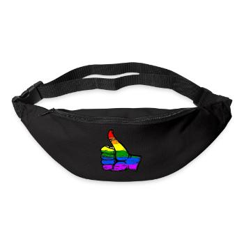 Rainbow color flag hand used all clear icon - Bum bag - black - Front