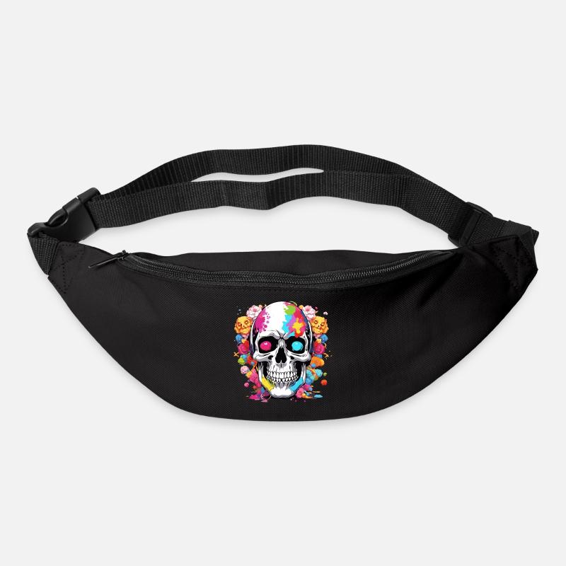 Colorful Skull - Bum bag - black